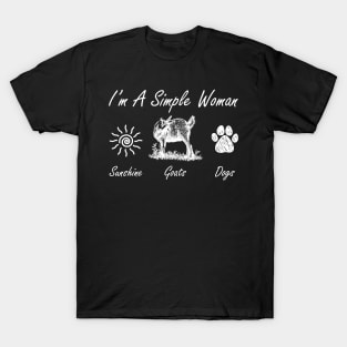 I'm A Simple Woman Sunshine Goats Dogs T-Shirt